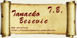 Tanacko Bešević vizit kartica